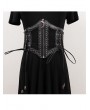 Black Gothic Punk Retro Studded Zip-Front Girdle