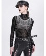 Devil Fashion Silver Gothic Punk Skull Spiked Pendant Layered Chain Headwear