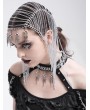 Devil Fashion Silver Gothic Punk Skull Spiked Pendant Layered Chain Headwear