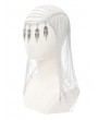 Devil Fashion Silver Gothic Punk Skull Spiked Pendant Layered Chain Headwear