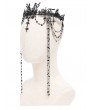 Devil Fashion Black Gothic Bead Chain Tassel Crown Headdress