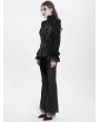 Devil Fashion Black Gothic Velvet Retro Pattern Lace Applique Fitted Jacket for Women