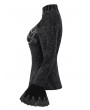 Devil Fashion Black Gothic Velvet Retro Pattern Lace Applique Fitted Jacket for Women