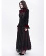 Devil Fashion Red Gothic Retro Embroidered Lace Applique Fitted Jacket for Women