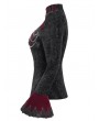 Devil Fashion Red Gothic Retro Embroidered Lace Applique Fitted Jacket for Women