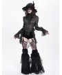 Devil Fashion Black Gothic Beaded Mesh Frilly Hot Pants for Women