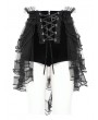 Devil Fashion Black Gothic Beaded Mesh Frilly Hot Pants for Women