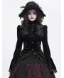 Devil Fashion Black Retro Gothic Velvet Long Sleeve Blouse for Women