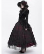 Devil Fashion Black Retro Gothic Velvet Long Sleeve Blouse for Women