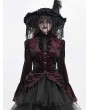 Devil Fashion Red Retro Gothic Velvet Long Sleeve Blouse for Women