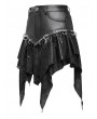 Devil Fashion Black Gothic Punk O-Ring Irregular Spliced Pleated Mini Skirt