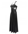 Devil Fashion Black Sexy Gothic Punk Chain Halter Neck Tie Back Maxi Dress