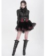 Devil Fashion Red Gothic Cross Velvet Splicing Fringe Short Skirt