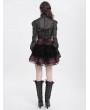 Devil Fashion Red Gothic Cross Velvet Splicing Fringe Short Skirt