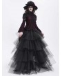 Devil Fashion Red Sexy Gothic Lace Mesh Splicing Flared Sleeve Top for Women