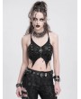 Devil Fashion Black Sexy Gothic Punk Ruched Front Vest Top for Women