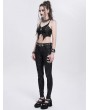 Devil Fashion Black Sexy Gothic Punk Ruched Front Vest Top for Women