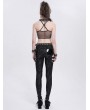 Devil Fashion Black Sexy Gothic Punk Ruched Front Vest Top for Women