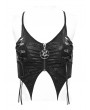 Devil Fashion Black Sexy Gothic Punk Ruched Front Vest Top for Women