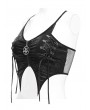 Devil Fashion Black Sexy Gothic Punk Ruched Front Vest Top for Women