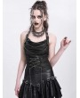 Devil Fashion Black Gothic Punk Chain Buckle Strap Halter Tank Top for Women
