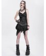 Devil Fashion Black Gothic Punk Chain Buckle Strap Halter Tank Top for Women