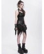 Devil Fashion Black Gothic Punk Chain Buckle Strap Halter Tank Top for Women