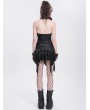 Devil Fashion Black Gothic Punk Chain Buckle Strap Halter Tank Top for Women