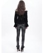 Devil Fashion Black Vintage Gothic Velvet Off-the-Shoulder Lace Appliqued Top for Women