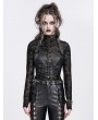Devil Fashion Black Gothic Punk Zip Buckled Sweetheart Halter Vest Top for Women