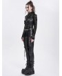 Devil Fashion Black Gothic Punk Zip Buckled Sweetheart Halter Vest Top for Women