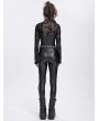 Devil Fashion Black Gothic Punk Zip Buckled Sweetheart Halter Vest Top for Women