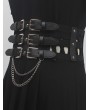 Black Dark Cyberpunk Gothic Functional Belt with Chain