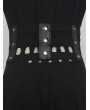 Black Dark Cyberpunk Gothic Functional Belt with Chain