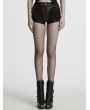 Punk Rave Black Gothic Punk Skull Studded Armor Shorts for Women