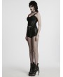 Punk Rave Black Gothic Punk Skull Studded Armor Shorts for Women