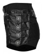 Punk Rave Black Gothic Punk Skull Studded Armor Shorts for Women