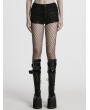 Punk Rave Black Gothic Punk Decadent Eyelet Decor Shorts for Women