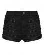 Punk Rave Black Gothic Punk Decadent Eyelet Decor Shorts for Women