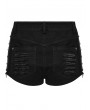 Punk Rave Black Gothic Punk Decadent Eyelet Decor Shorts for Women
