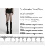 Punk Rave Black Gothic Punk Decadent Eyelet Decor Shorts for Women