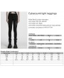 Punk Rave Black Gothic Cyberpunk Studded Patch Tight Leggings for Women