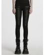 Punk Rave Black Gothic Punk Stud 3D Pleated Leggings for Women
