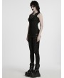 Punk Rave Black Gothic Punk Stud 3D Pleated Leggings for Women