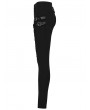 Punk Rave Black Gothic Punk Stud 3D Pleated Leggings for Women