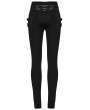 Punk Rave Black Gothic Punk Stud 3D Pleated Leggings for Women