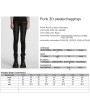 Punk Rave Black Gothic Punk Stud 3D Pleated Leggings for Women