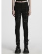 Punk Rave Black Gothic Cyberpunk Armor Patch Tight Leggings for Women