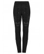 Punk Rave Black Gothic Cyberpunk Armor Patch Tight Leggings for Women