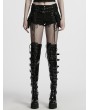 Punk Rave Black Gothic Punk 3D Pockets Denim Hollow Shorts for Women